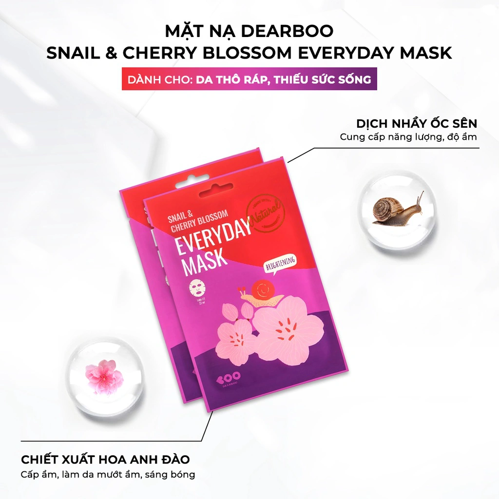 Hộp Mặt Nạ 10 Miếng Dưỡng Ẩm ,Tái Tạo Da, Cung Cấp Dưỡng Chất, Chăm Sóc Chuyên Sâu Dearboo