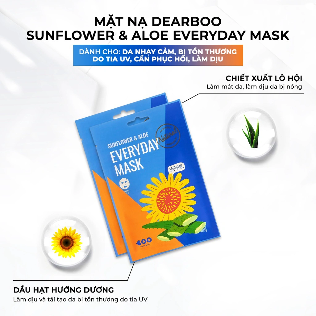 Hộp Mặt Nạ 10 Miếng Dưỡng Ẩm ,Tái Tạo Da, Cung Cấp Dưỡng Chất, Chăm Sóc Chuyên Sâu Dearboo