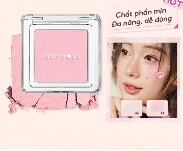 Phấn Má Hồng JUDYDOLL 2g Đơn Sắc Mịn Lì Chuẩn Màu Trang Điểm Tự Nhiên Lâu Trôi Bền Màu Suốt 24h