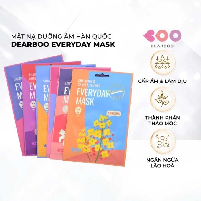 Hộp Mặt Nạ 10 Miếng Dưỡng Ẩm ,Tái Tạo Da, Cung Cấp Dưỡng Chất, Chăm Sóc Chuyên Sâu Dearboo