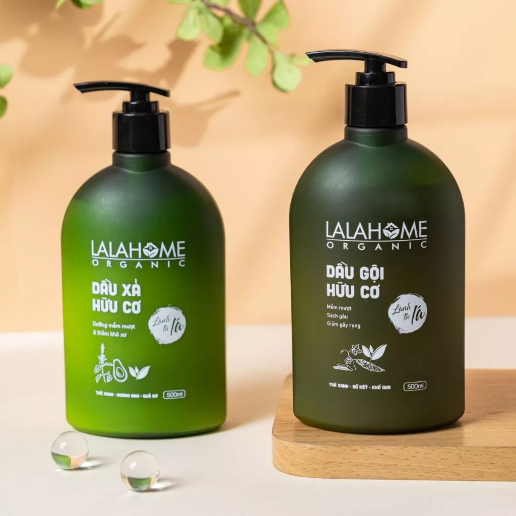 Dầu gội LalaHome Organic, dung tích 500ml – Dầu gội trà xanh dịu nhẹ