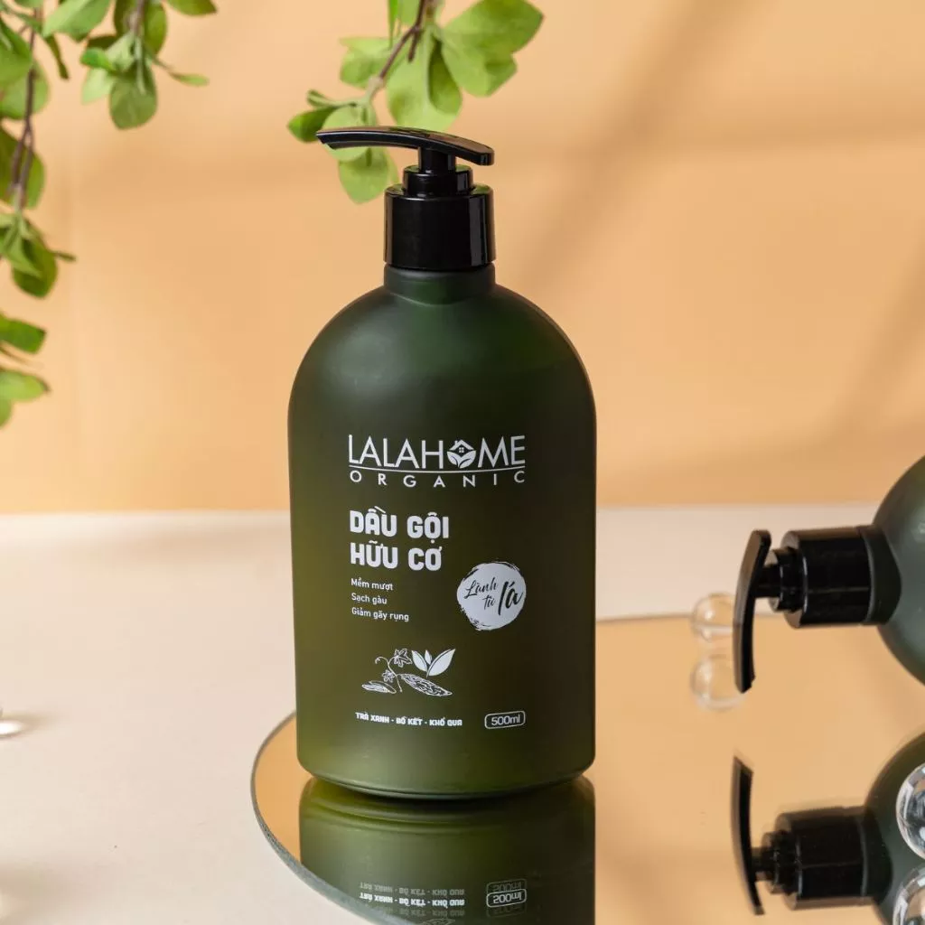 Dầu gội LalaHome Organic, dung tích 500ml – Dầu gội trà xanh dịu nhẹ